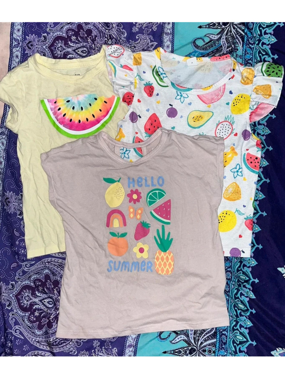Girls 4T fruit theme tshirt bundle